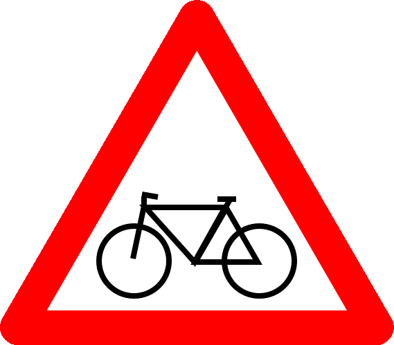 Vorsicht Radfahrer/Fahrräder